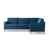 Habitat Flint Velvet Right Hand Corner Sofa-Ink Blue-Ash Leg