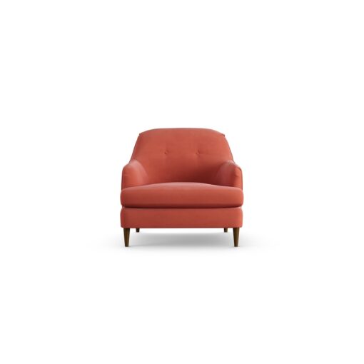 Habitat Frome Fabric Armchair - Papaya - Dark Leg