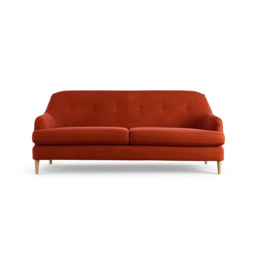 Habitat Frome Velvet 3 Seater Sofa - Burnt Orange - Ash Leg