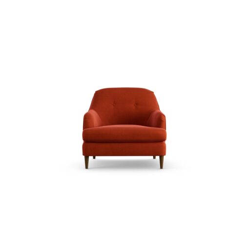 Habitat Frome Velvet Armchair - Burnt Orange - Dark Leg