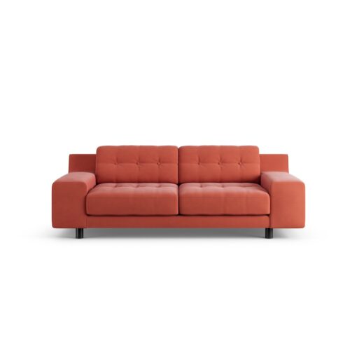 Habitat Hendricks Fabric 3 Seater Sofa - Papaya - Black Leg