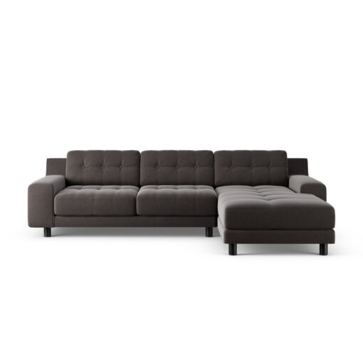 Habitat Hendricks Right Hand Corner Sofa - Grey - Black Leg