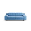 Habitat Hendricks Velvet 3 Seater Sofa - Sky Blue- Black Leg