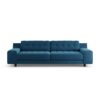 Habitat Hendricks Velvet 4 Seater Sofa - Ink Blue- Black Leg