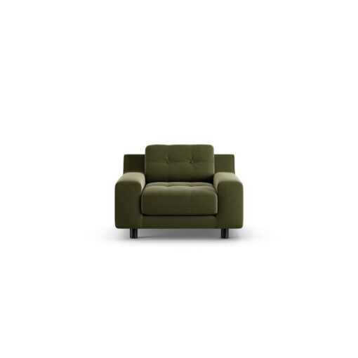 Habitat Hendricks Velvet Armchair - Moss Green - Black Leg