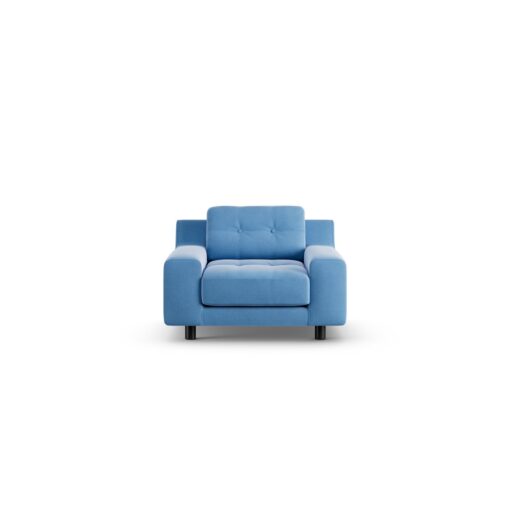 Habitat Hendricks Velvet Armchair - Sky Blue - Black Leg