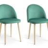 Habitat Imogen Pair of Velvet Dining Chairs - Green