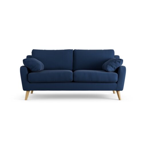 Habitat Ivor Fabric 3 Seater Sofa - Navy - Ash Leg