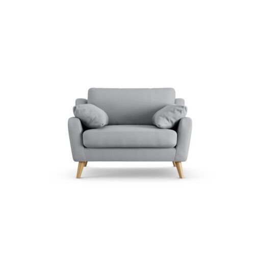 Habitat Ivor Fabric Cuddle Chair - Grey - Ash Leg