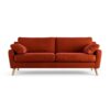 Habitat Ivor Velvet 4 Seater Sofa - Burnt Orange - Ash Leg