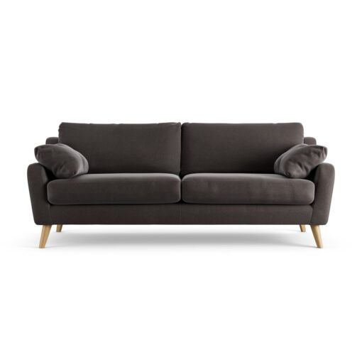 Habitat Ivor Velvet 4 Seater Sofa - Grey - Ash Leg