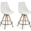 Habitat Jerry Pair of Counter Bar Stools - White