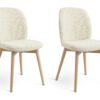 Habitat Laurel Pair of Fabric Dining Chairs - Cream