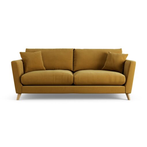 Habitat Lomond Fabric 4 Seater Sofa - Gold - Ash Leg