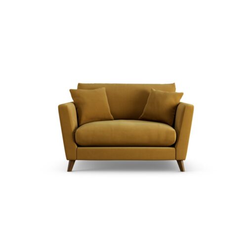 Habitat Lomond Fabric Cuddle Chair - Gold - Dark Leg