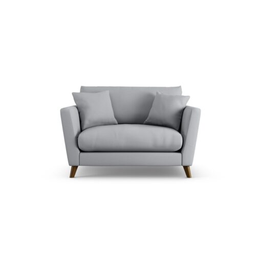 Habitat Lomond Fabric Cuddle Chair - Grey - Dark Leg