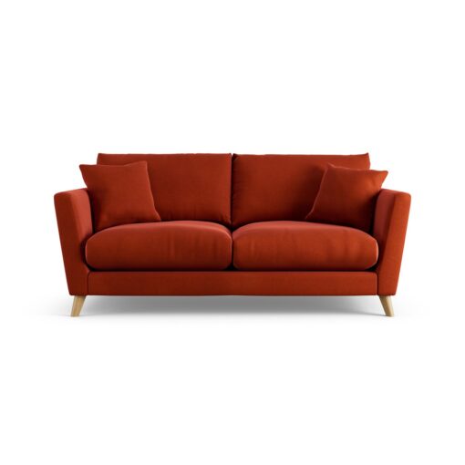 Habitat Lomond Velvet 3 Seater Sofa - Burnt Orange - Ash Leg