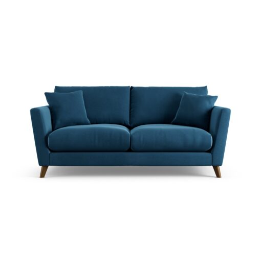 Habitat Lomond Velvet 3 Seater Sofa - Ink Blue - Dark Leg