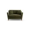 Habitat Lomond Velvet Cuddle Chair - Moss Green - Dark Leg