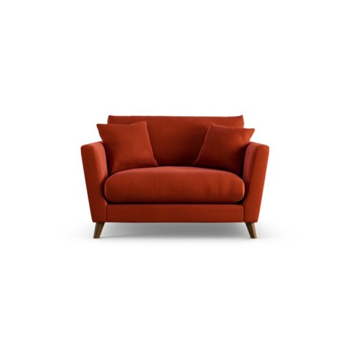 Habitat Lomond Velvet Cuddle Chair - Orange - Dark Leg