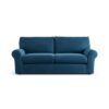 Habitat Molton Velvet 3 Seater Sofa - Ink Blue