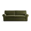 Habitat Molton Velvet 4 Seater Sofa - Moss Green