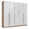 Habitat Munich 5 Door Wardrobe - White & Oak Effect