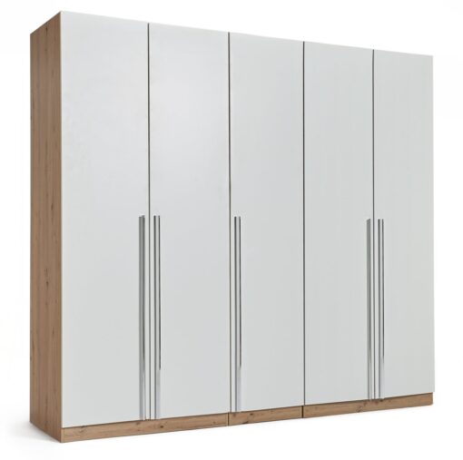 Habitat Munich 5 Door Wardrobe - White & Oak Effect