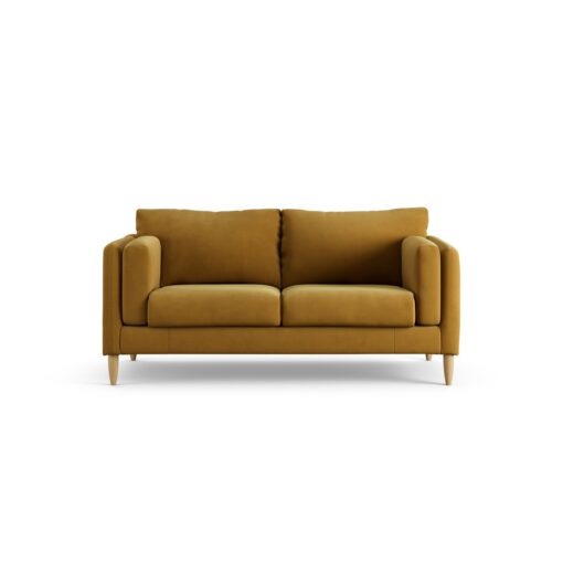 Habitat Newington Fabric 2 Seater Sofa - Gold - Ash Leg