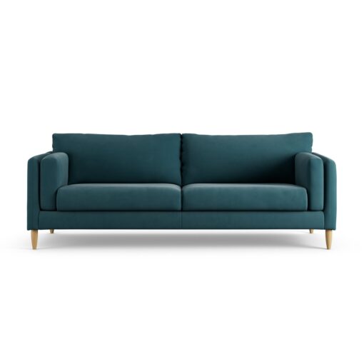 Habitat Newington Fabric 4 Seater Sofa - Teal - Ash Leg