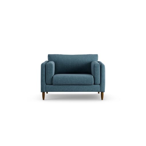 Habitat Newington Fabric Cuddle Chair - Blue - Dark Leg