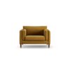 Habitat Newington Fabric Cuddle Chair - Gold - Dark Leg