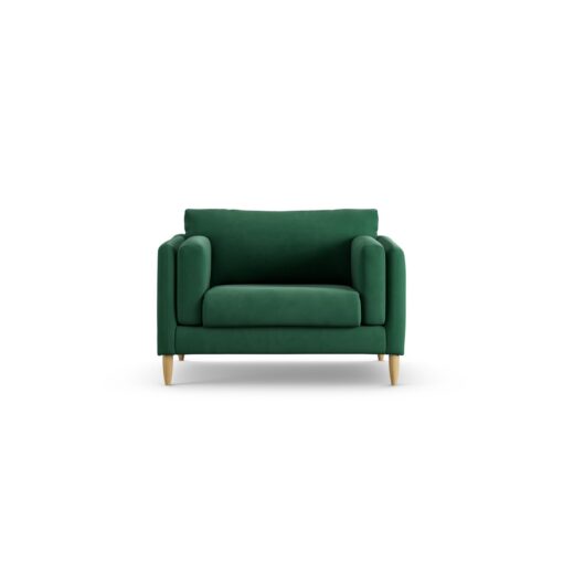 Habitat Newington Fabric Cuddle Chair - Green - Ash Leg