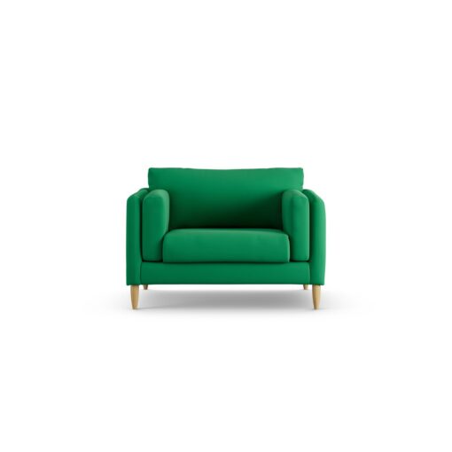 Habitat Newington Fabric Cuddle Chair - Green - Ash Leg