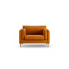 Habitat Newington Fabric Cuddle Chair - Orange - Ash Leg