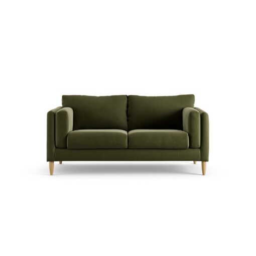 Habitat Newington Velvet 2 Seater Sofa - Moss Green -Ash Leg