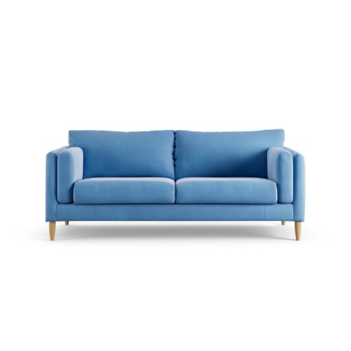 Habitat Newington Velvet 3 Seater Sofa - Sky Blue - Ash Leg