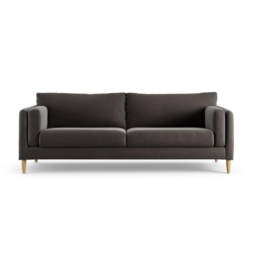 Habitat Newington Velvet 4 Seater Sofa - Grey - Ash Leg