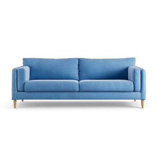 Habitat Newington Velvet 4 Seater Sofa -Sky Blue - Ash Leg