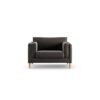 Habitat Newington Velvet Cuddle Chair - Grey - Ash Leg