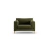 Habitat Newington Velvet Cuddle Chair - Moss Green - Ash Leg