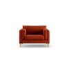 Habitat Newington Velvet Cuddle Chair - Orange - Ash Leg