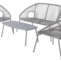 Habitat Nordic Spring 4 Seater Rattan Effect Patio Set -Grey