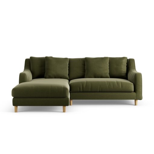 Habitat Swift Left Hand Corner Sofa - Moss Green - Ash Leg