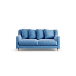 Habitat Swift Velvet 2 Seater Sofa - Sky Blue - Ash Leg