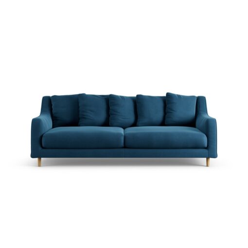 Habitat Swift Velvet 3 Seater Sofa - Ink Blue - Ash leg