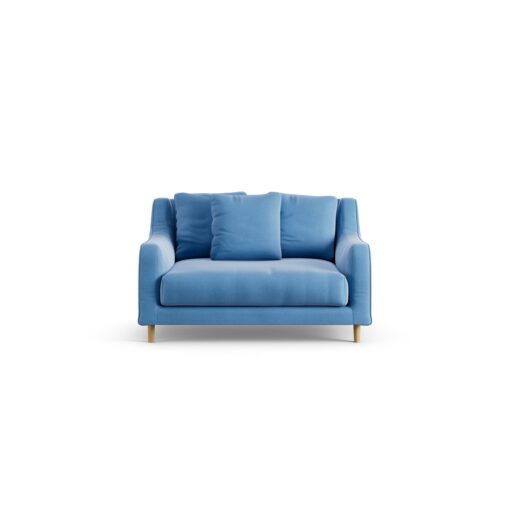 Habitat Swift Velvet Cuddle Chair - Sky Blue - Ash Leg