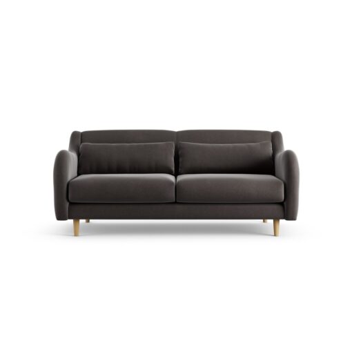 Habitat Turnmill Velvet 2 Seater Sofa - Grey - Ash Leg