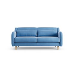 Habitat Turnmill Velvet 2 Seater Sofa - Sky Blue - Ash Leg