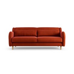 Habitat Turnmill Velvet 3 Seater Sofa - Burnt Orange-Ash Leg